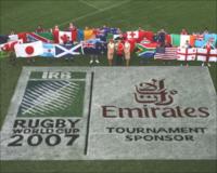 Emirates celebrates the 2007 Rugby World Cup with young rugby hopefuls at Eden Park