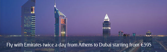 Fly with Emirates twice a day from Athens to Dubai starting from € 395