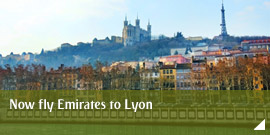 Now fly Emirates to Lyon 