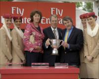 Laurie Berryman present the Emirates Airline Yorkshire Cup to Terry Cooper