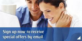 Sign up now to receive special offers by email