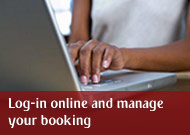 Log-in online and manage your booking