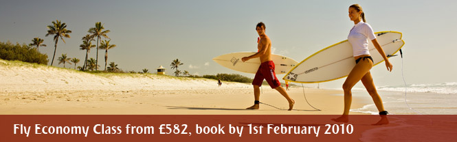Fly Economy Class from £582, book by 1st February 2010