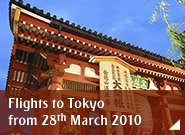 Flights to Tokyo from 28th March 2010